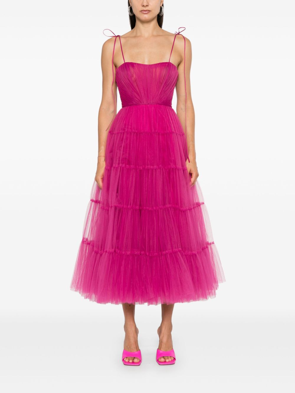 Ana Radu tulle midi dress - Pink