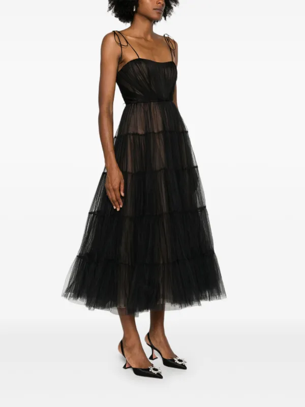 Ana Radu Tulle Maxi Dress - Black