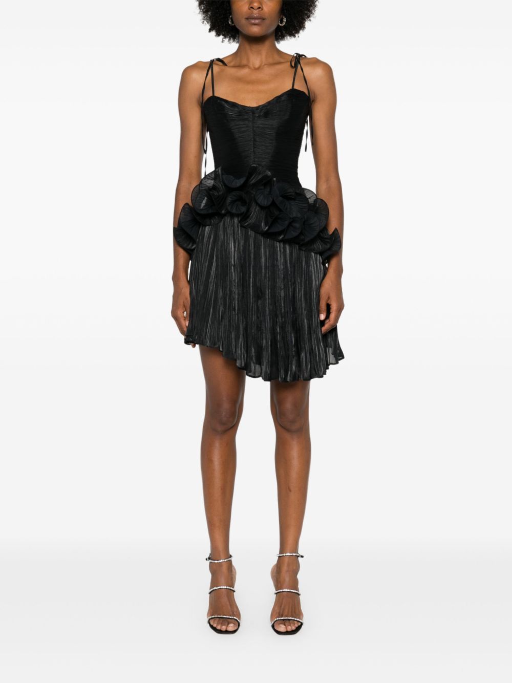 Ana Radu ruffled mini dress - Zwart