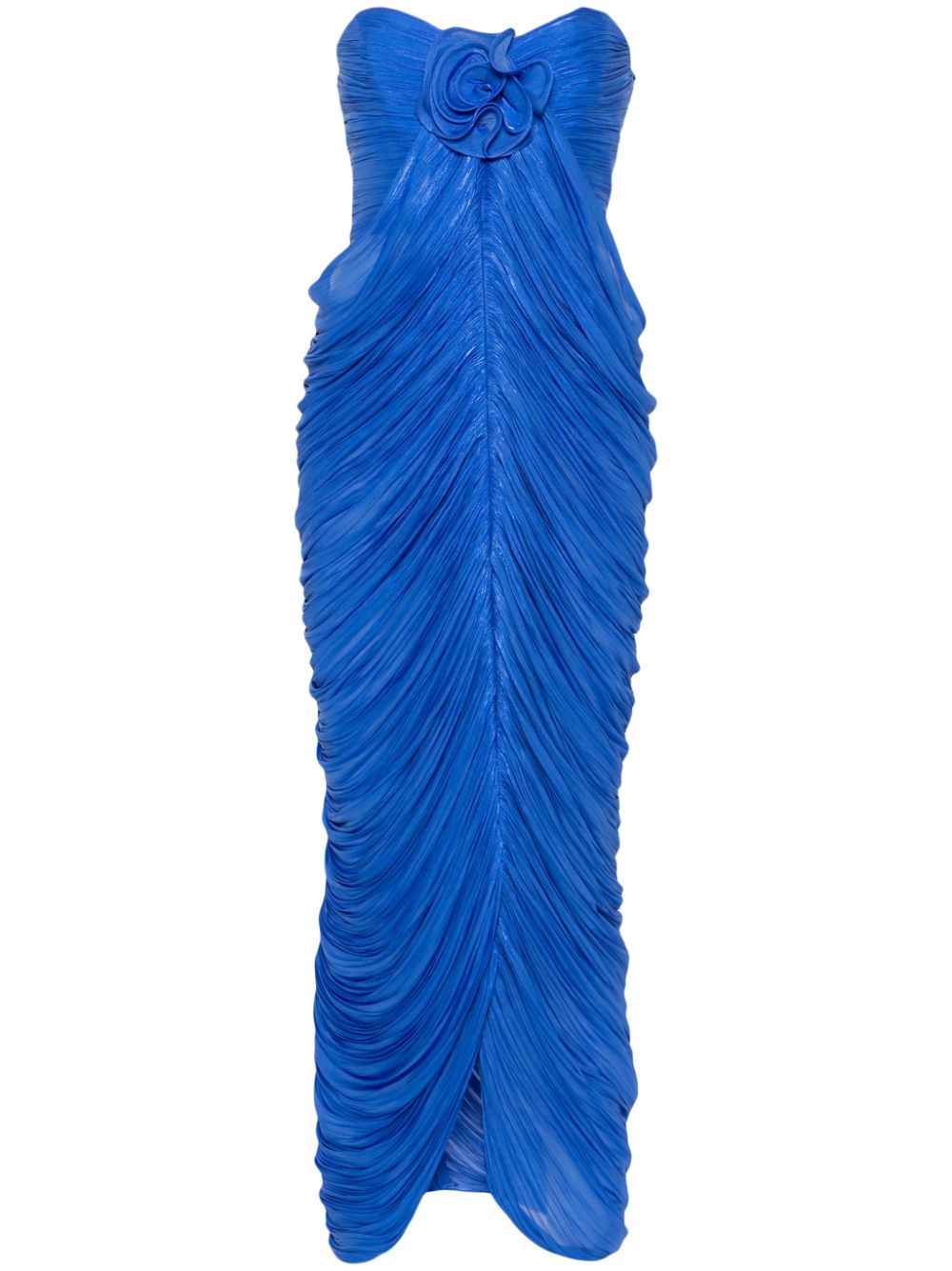 Ana Radu floral-appliqué gown - Blue