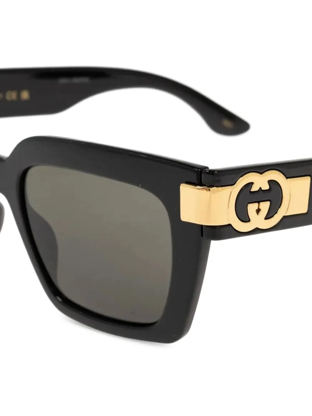 Gucci Eyewear Zonnebril met vierkant montuur en GG-detail - Zwart