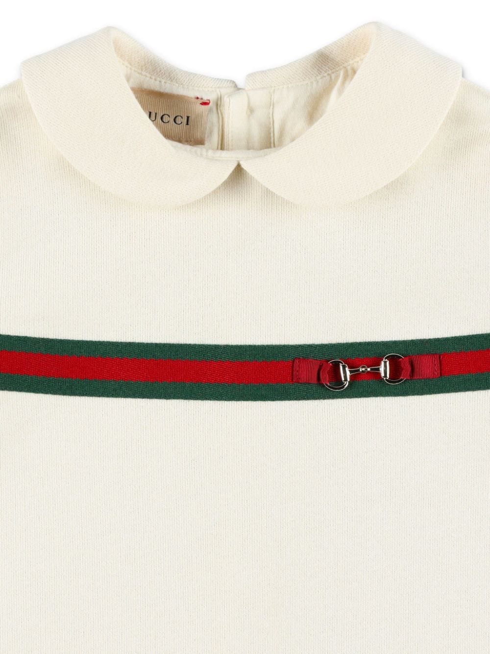 Shop Gucci Web-stripe Cotton Dress In White