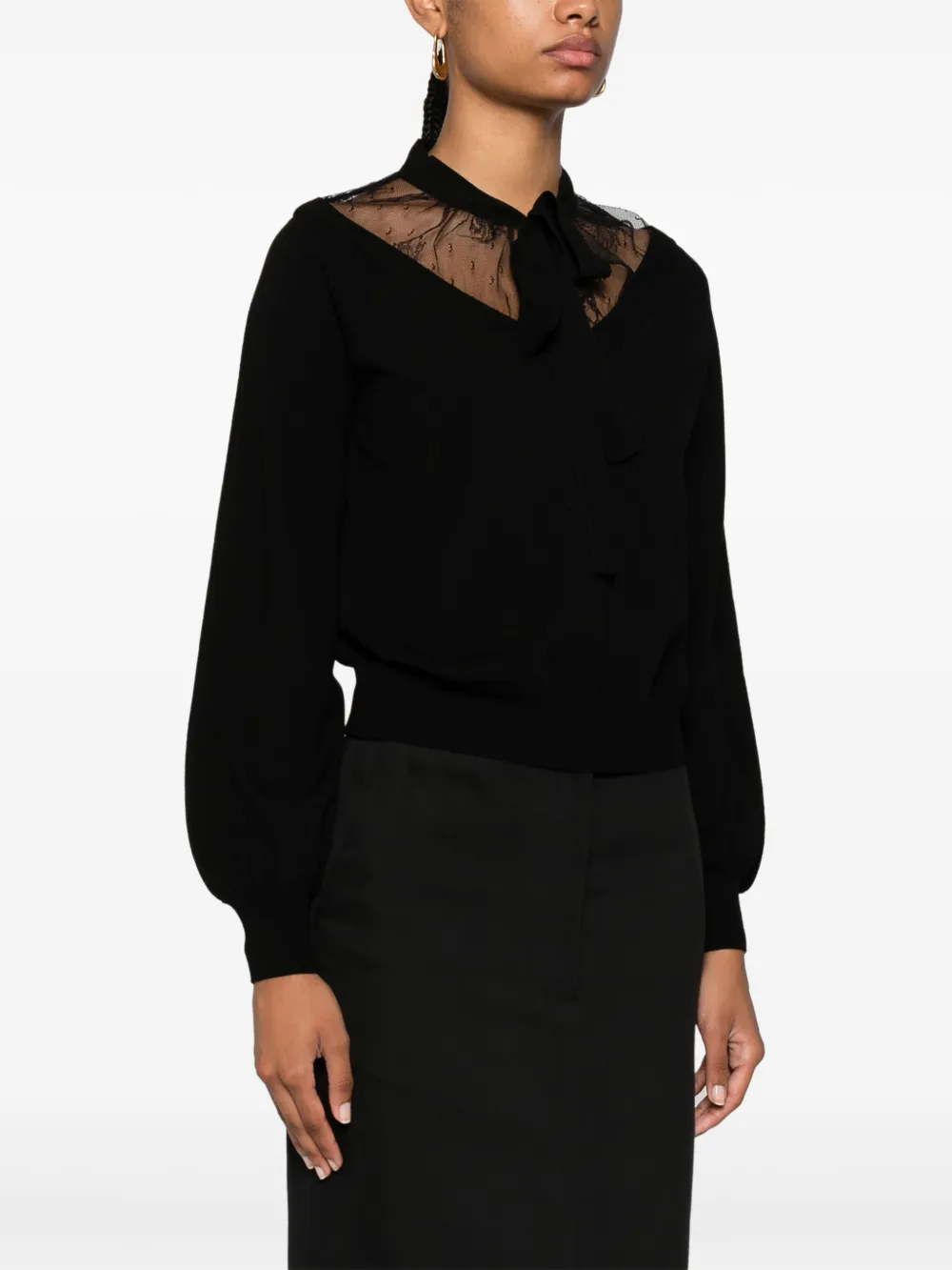 Floerns Maglietta Donna 2 In 1 – Maniche Lunghe In Pizzo A Contrasto, Girocollo Casual