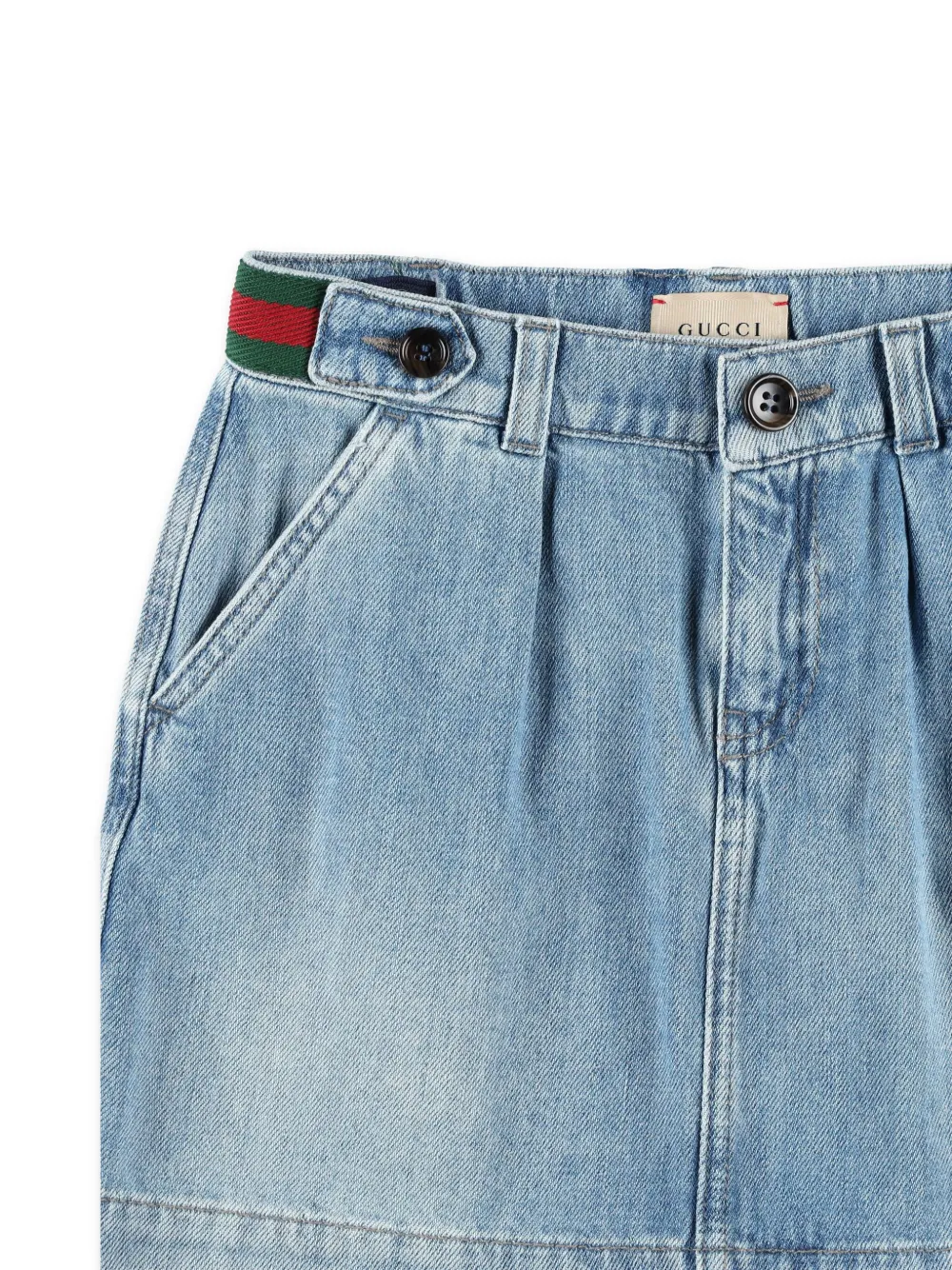 Gucci Kids web-stripe denim skirt | Skirts | Image 3