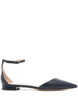 Giorgio Armani レザーフラットシューズ | ブルー | FARFETCH JP