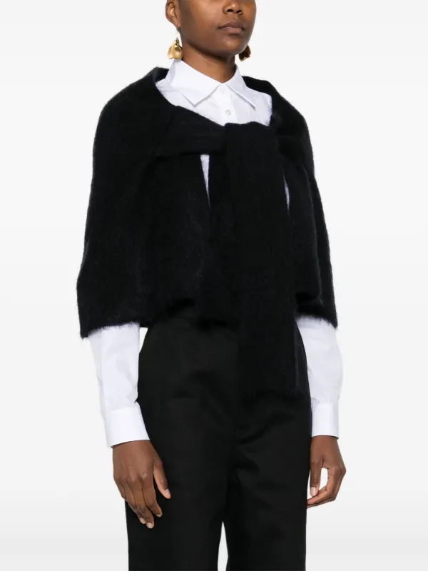 JIL SANDER ジルサンダー　レディース　ケープ　ポンチョ　Mサイズ Jil Sander ブラッシュド ケープ | ブラック | FARFETCH JP