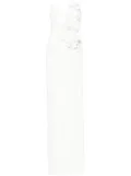 Ana Radu floral-appliqué maxi dress - White