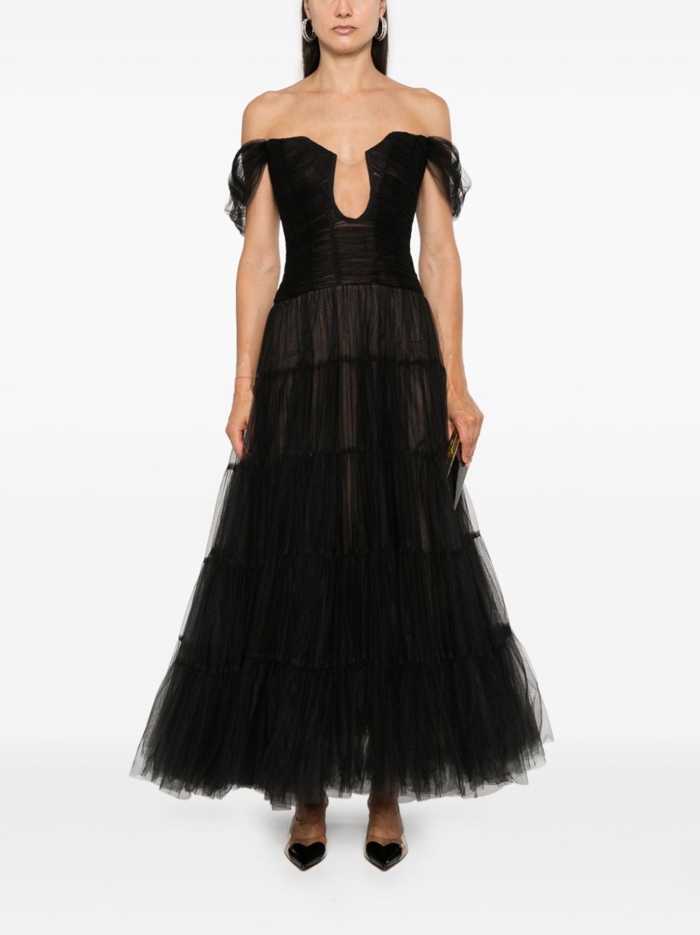 Ana Radu tiered maxi dress - Black