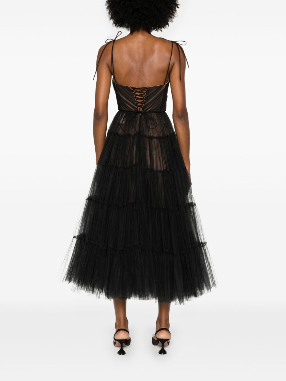 Shop Ana Radu Tulle Maxi Dress In Schwarz