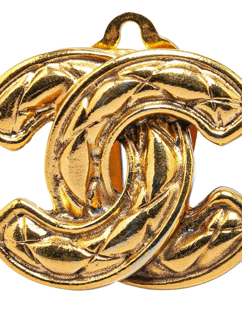 CHANEL Pre-Owned 1950-1970 Gold Plated CC Quilted Clip On costume earrings - Goud