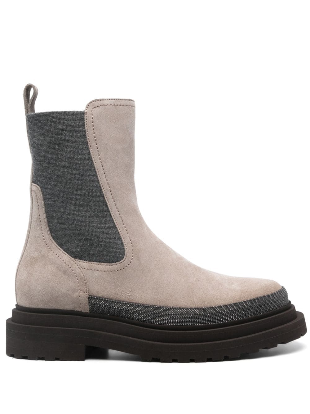 Brunello Cucinelli suede Chelsea boots Grey