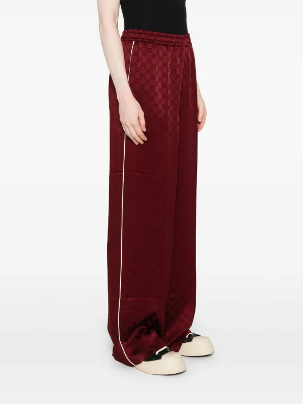 Gucci Pants Con Motivo GG En Jacquard Rojo FARFETCH DO