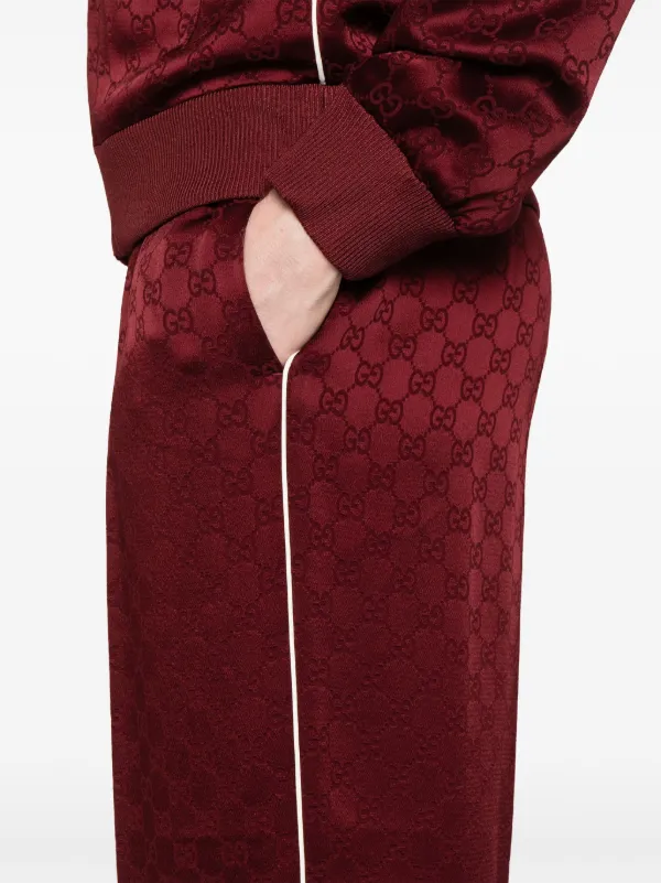 Gucci GG Jacquard Sweatpants Red FARFETCH