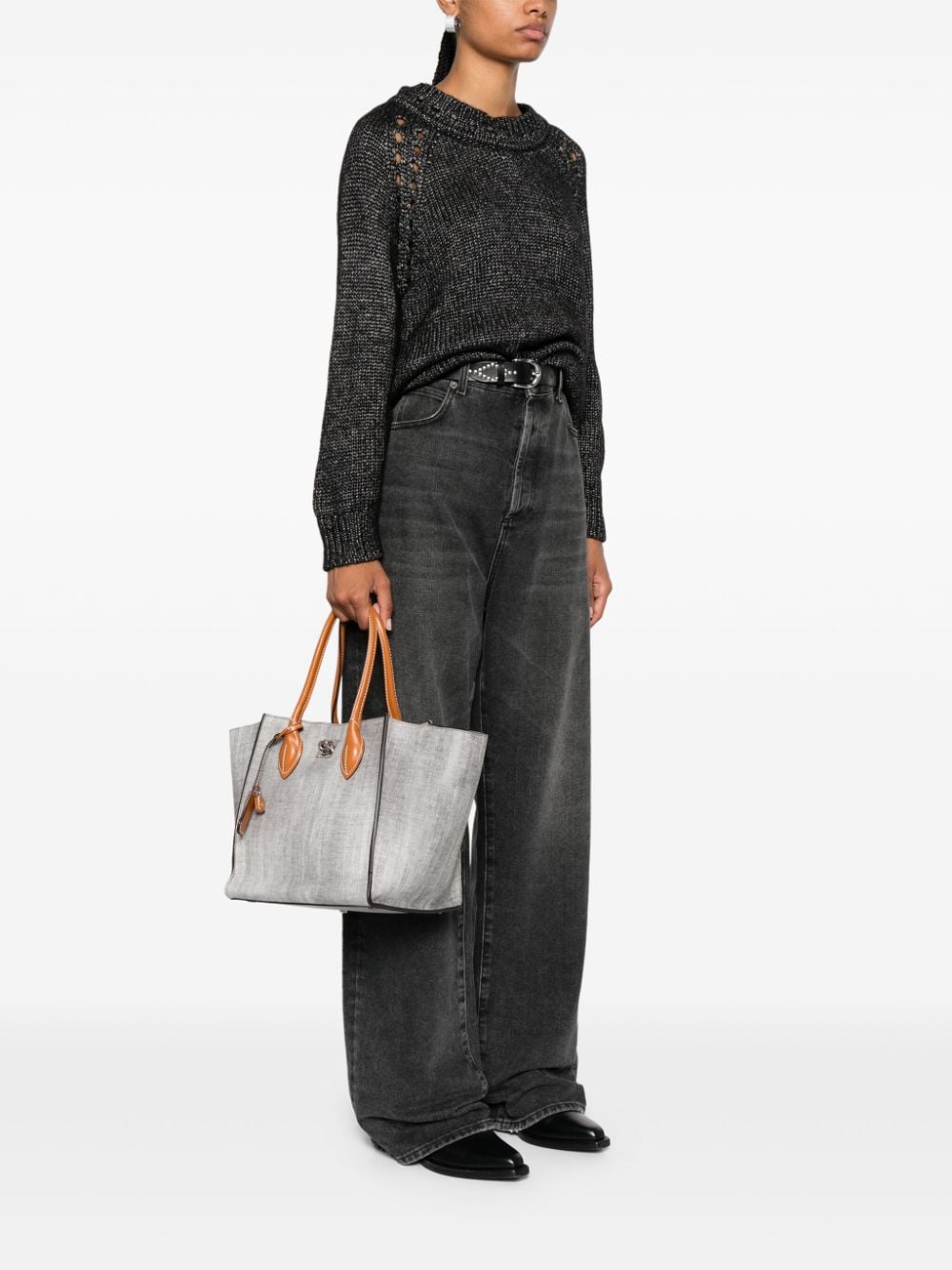 Ermanno Scervino Maggie medium denim shopper - Grijs