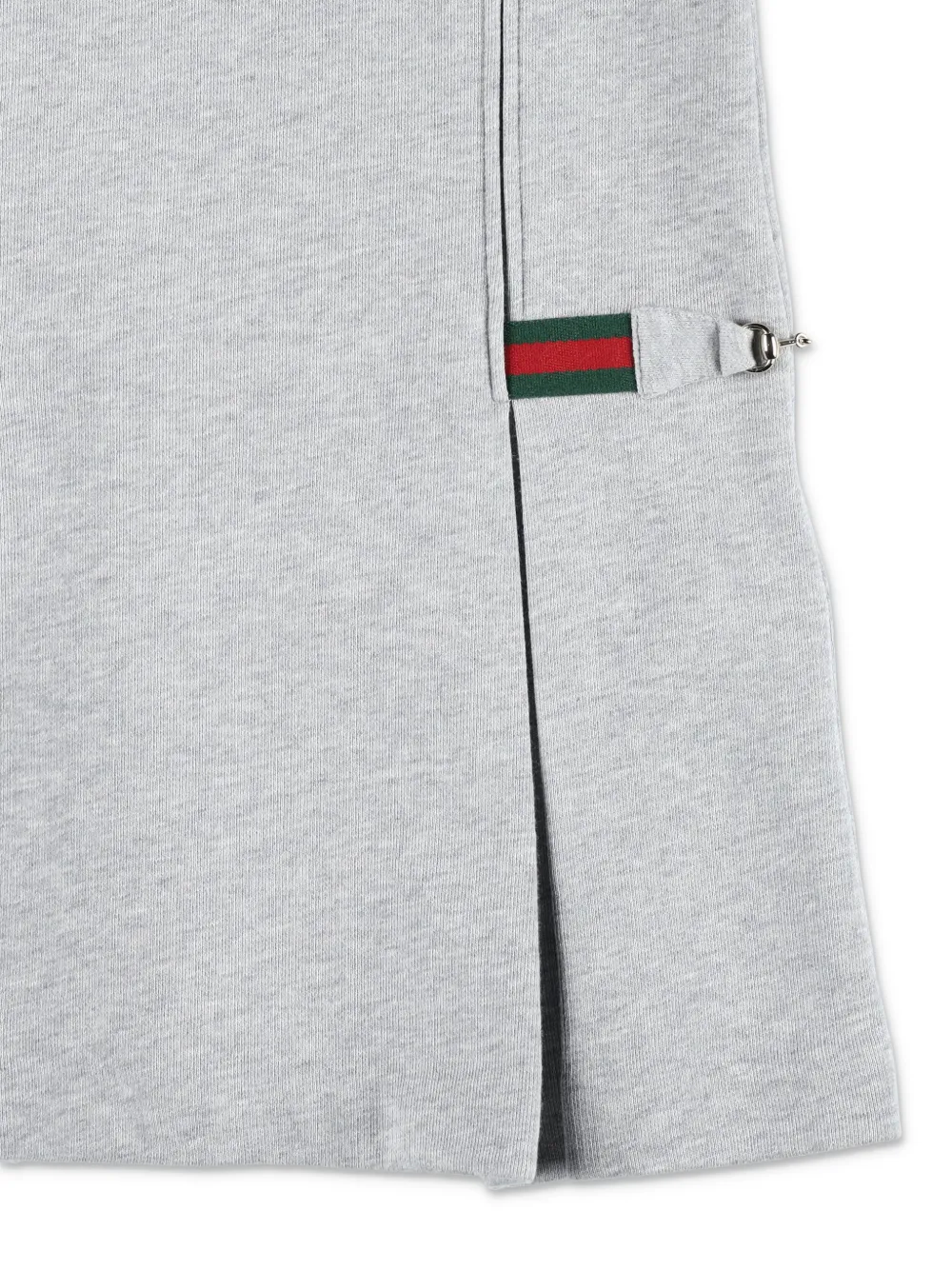 Gucci Kids Katoenen jurk met web-streep Grijs