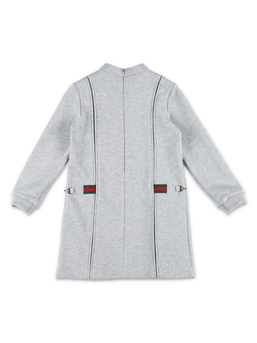 Gucci Kids web-stripe cotton dress - Grijs