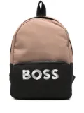 BOSS Kidswear logo-print canvas backpack - Neutrals