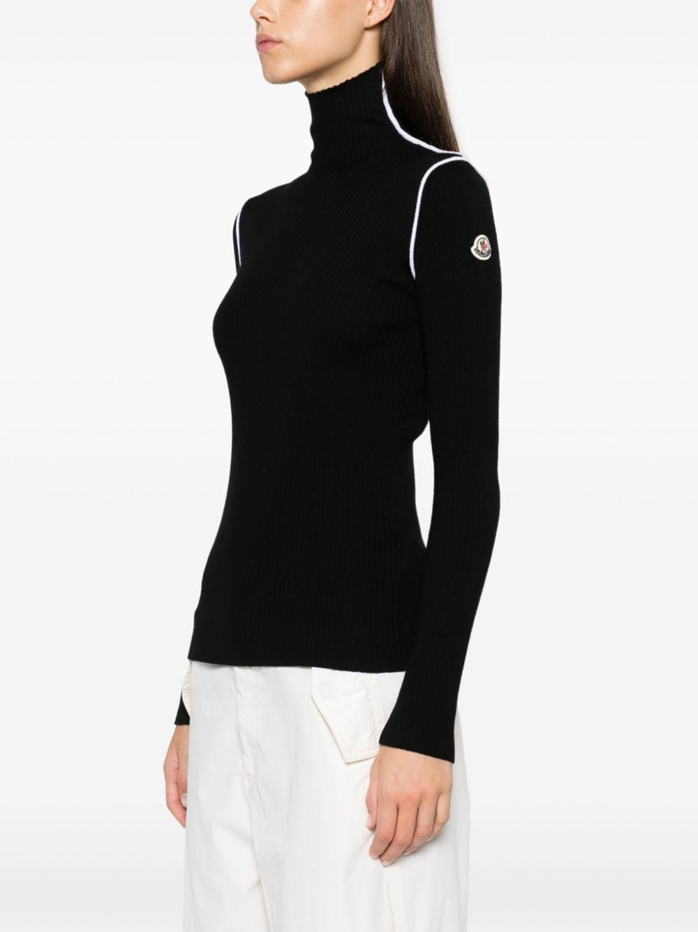 Shop Moncler Dolcevita Sweater In 黑色