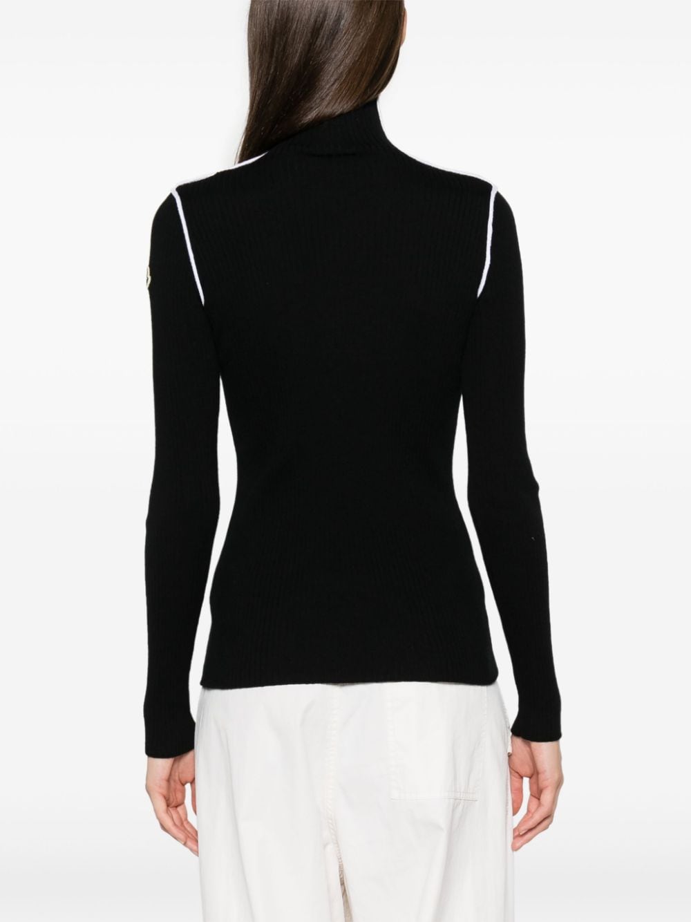 Shop Moncler Dolcevita Sweater In 黑色