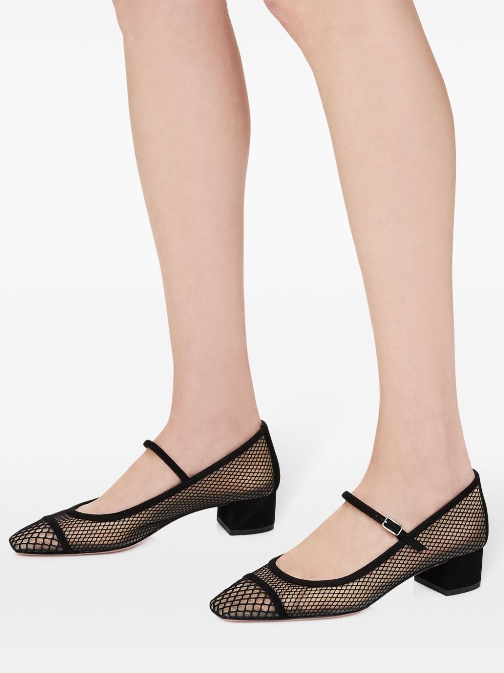 Aquazzura Mayor 35mm mesh pumps Zwart