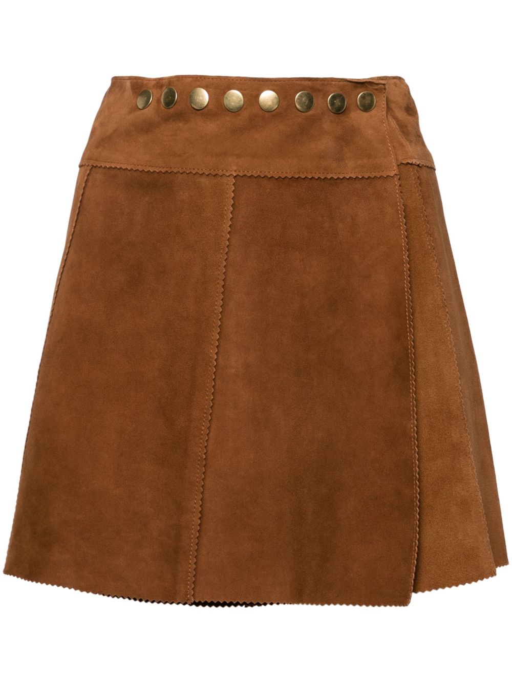 wrapped suede skirt