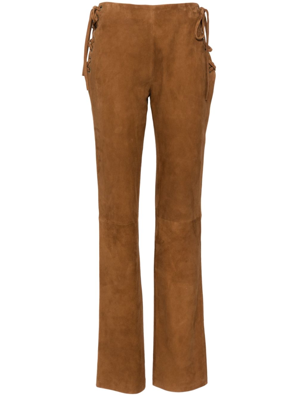 Cynthia Rowley side lace-up trousers - Brown