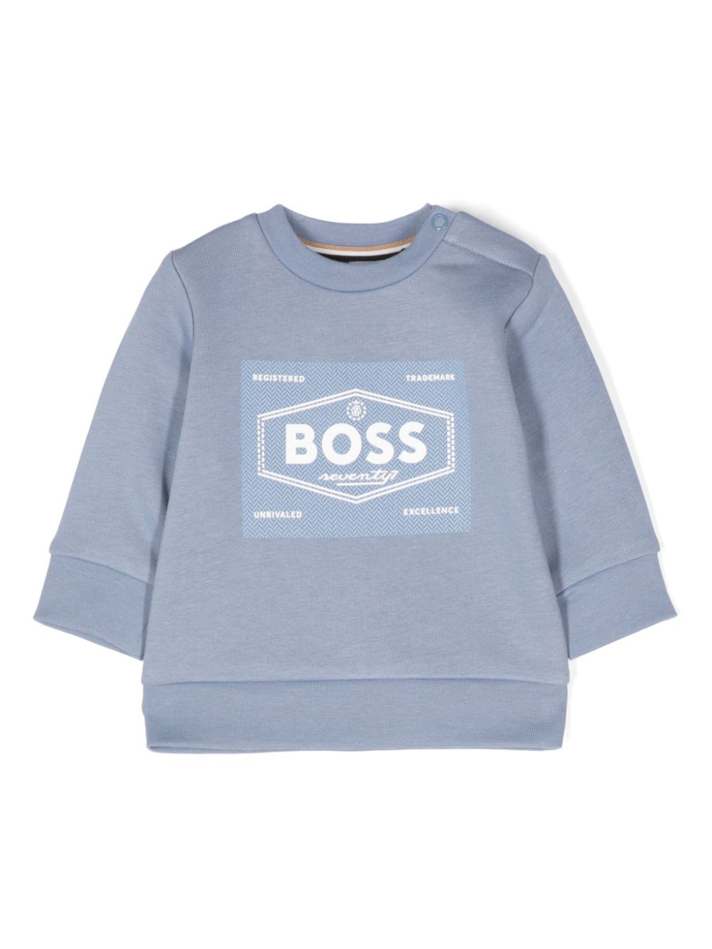 BOSS Kidswear Sweater met logoprint Blauw