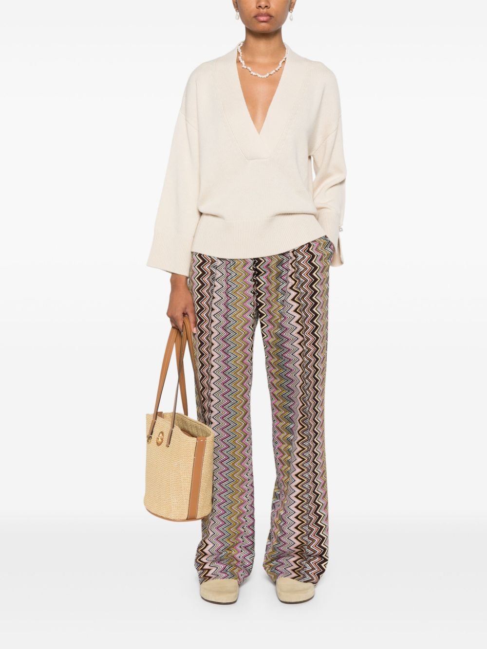 Missoni Broek met zigzag patroon - Bruin