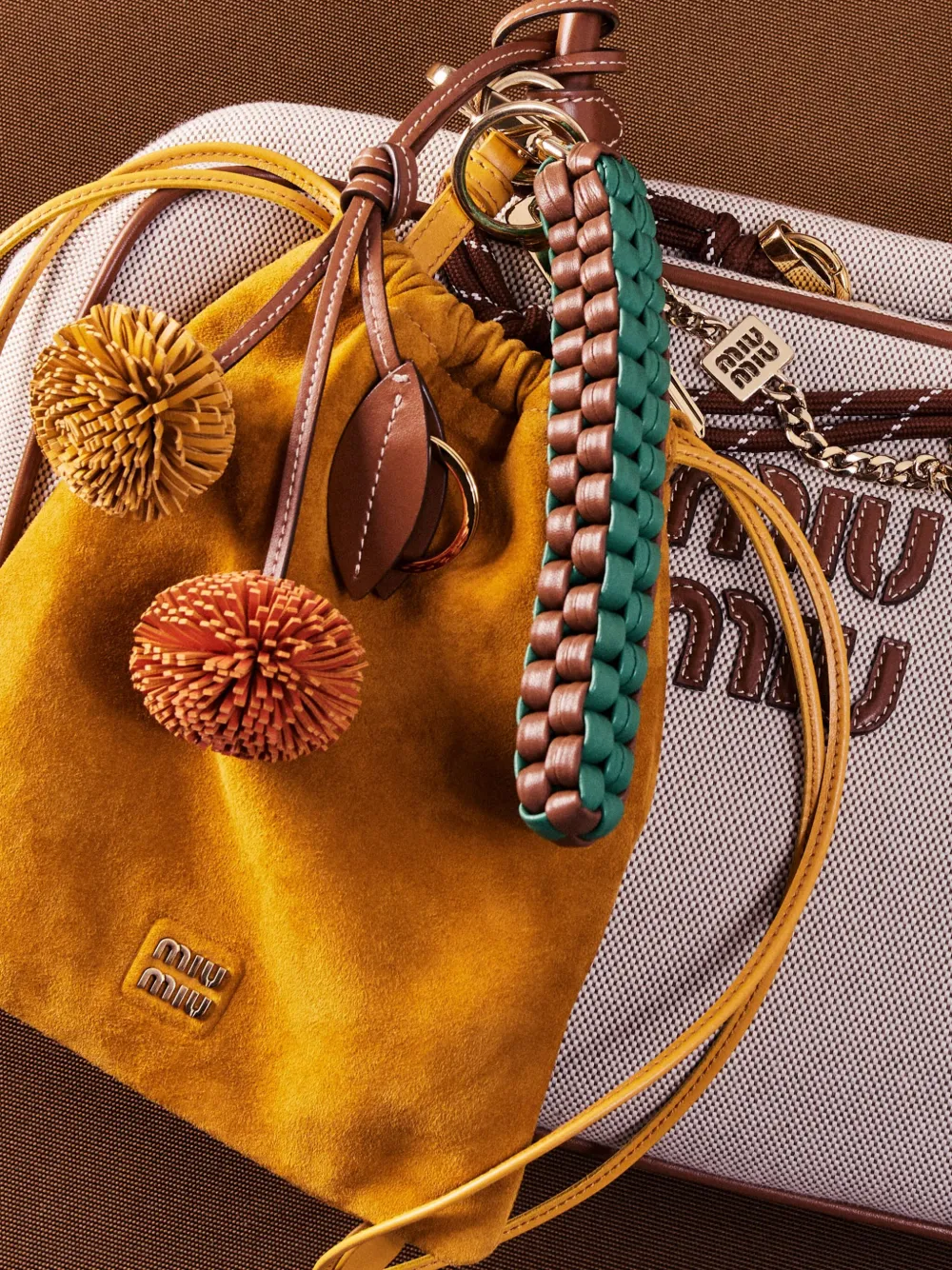 MIU MIU LEATHER KEYCHAIN