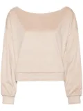 Cynthia Rowley suede wide-neck sweatshirt - Neutrals