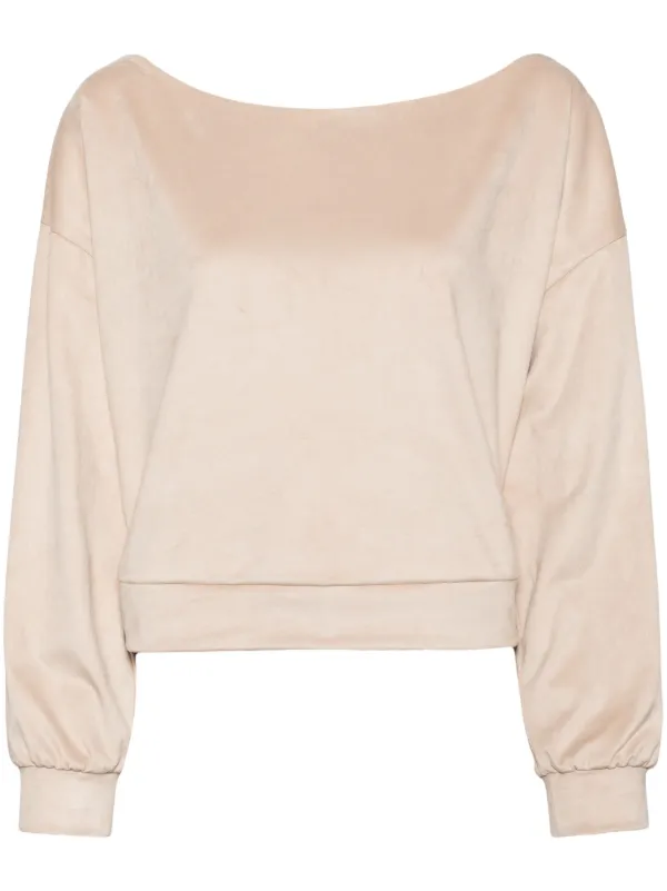 Wide neck sweatshirt top