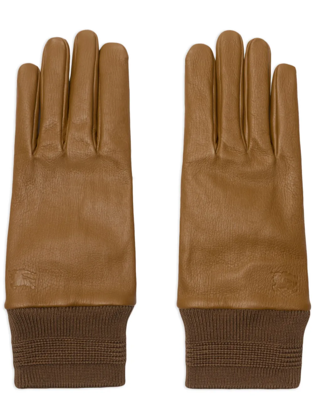 Burberry Leather Gloves In Brown