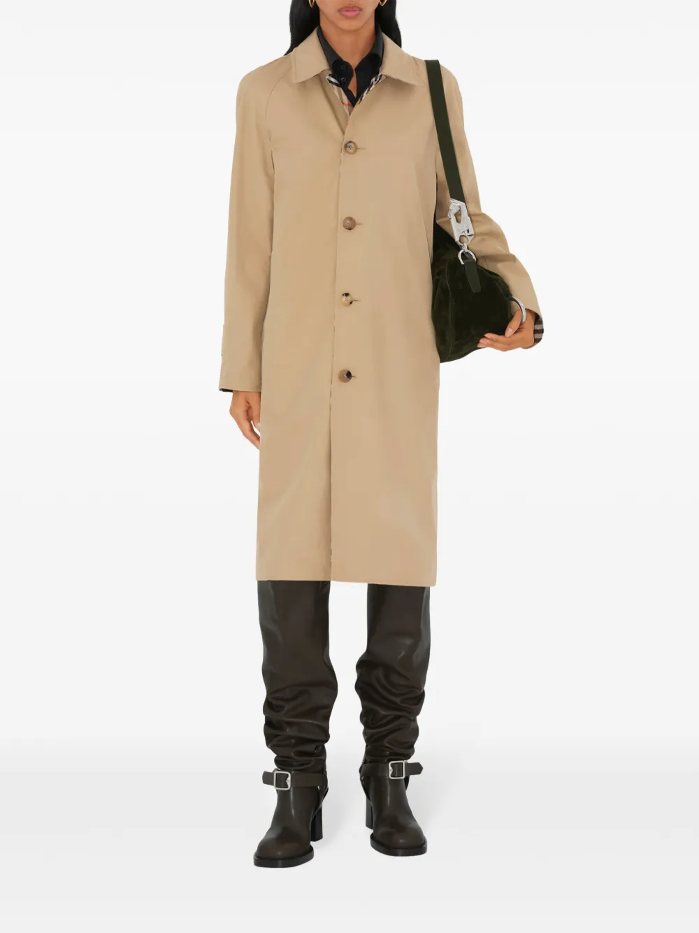 Burberry reversible long gabardine car coat - Beige