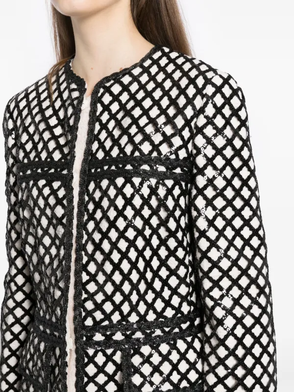 Giambattista Valli Sequined Bouclé Jacket | White | FARFETCH GE