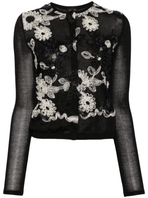 Giambattista Valli cardigan à fleurs brodées