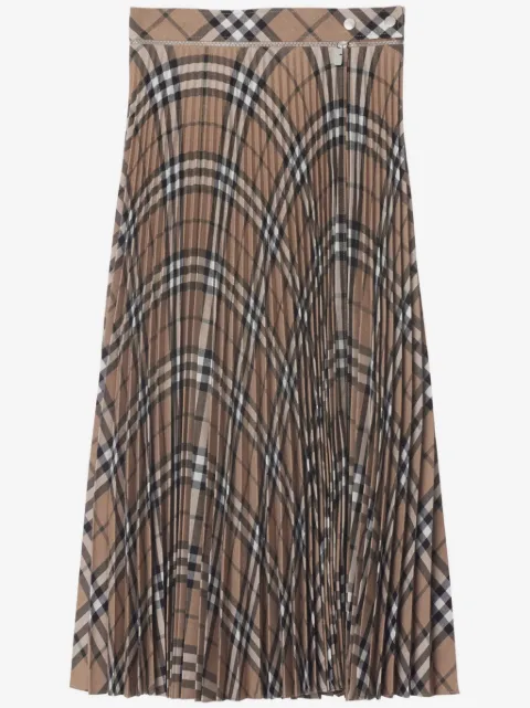Burberry pleated check skirt