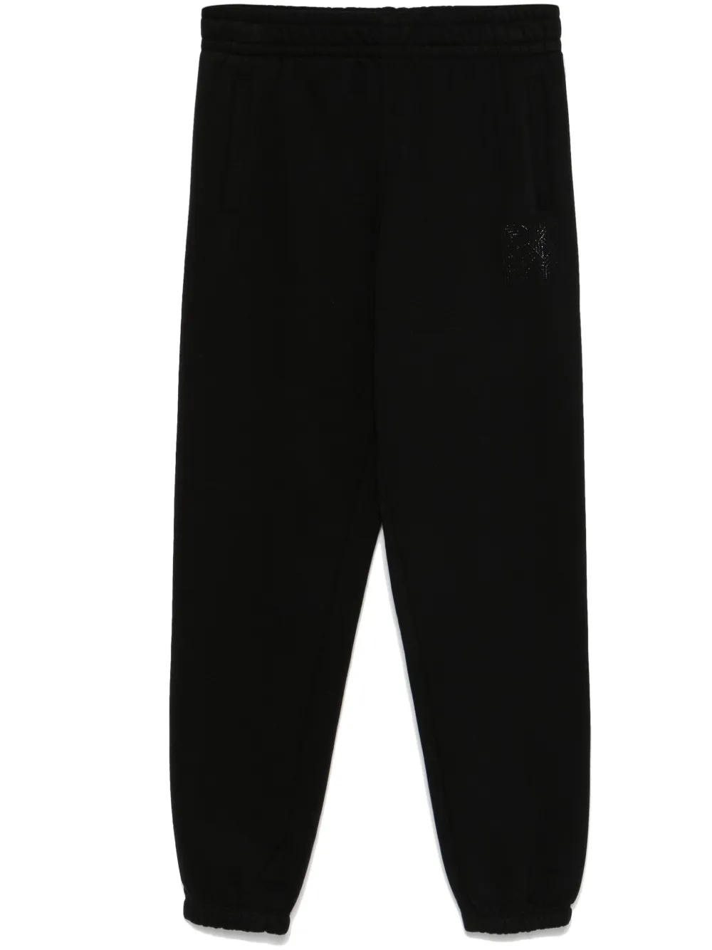 Dkny Rhinestone-logo Trousers In Black