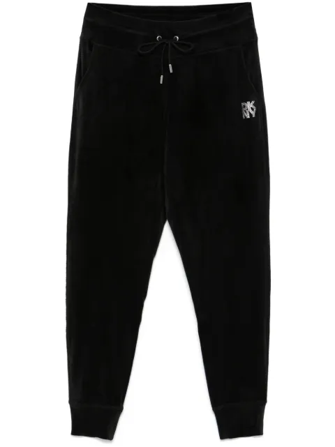 DKNY rhinestone-logo trousers