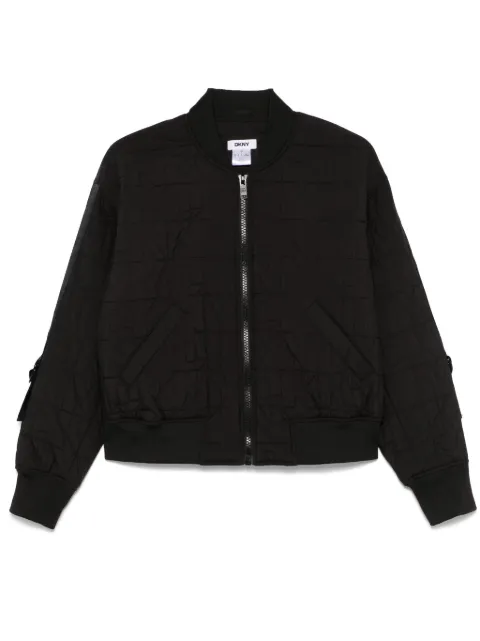 DKNY chamarra bomber capitonada con detalles del logo