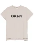 DKNY sequin-logo T-shirt - Neutrals