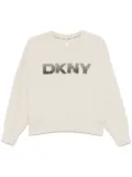 DKNY sequinned-logo sweatshirt - Neutrals
