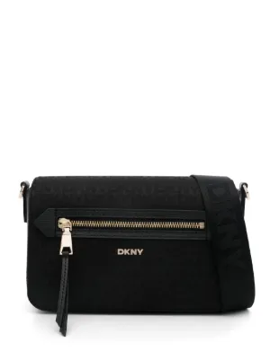 DKNY logo-lettering Cross Body Bag | Black | FARFETCH