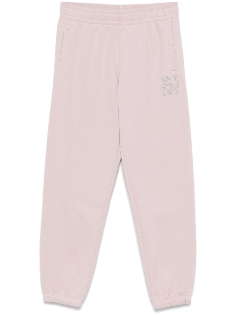 Shop Dkny Rhinestone-logo Trousers In Pink