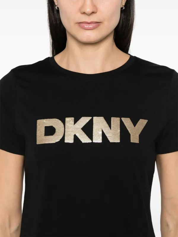 DKNY スパンコール ロゴ Tシャツ | ブラック | FARFETCH JP