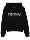 DKNY sequin-logo hoodie - Black