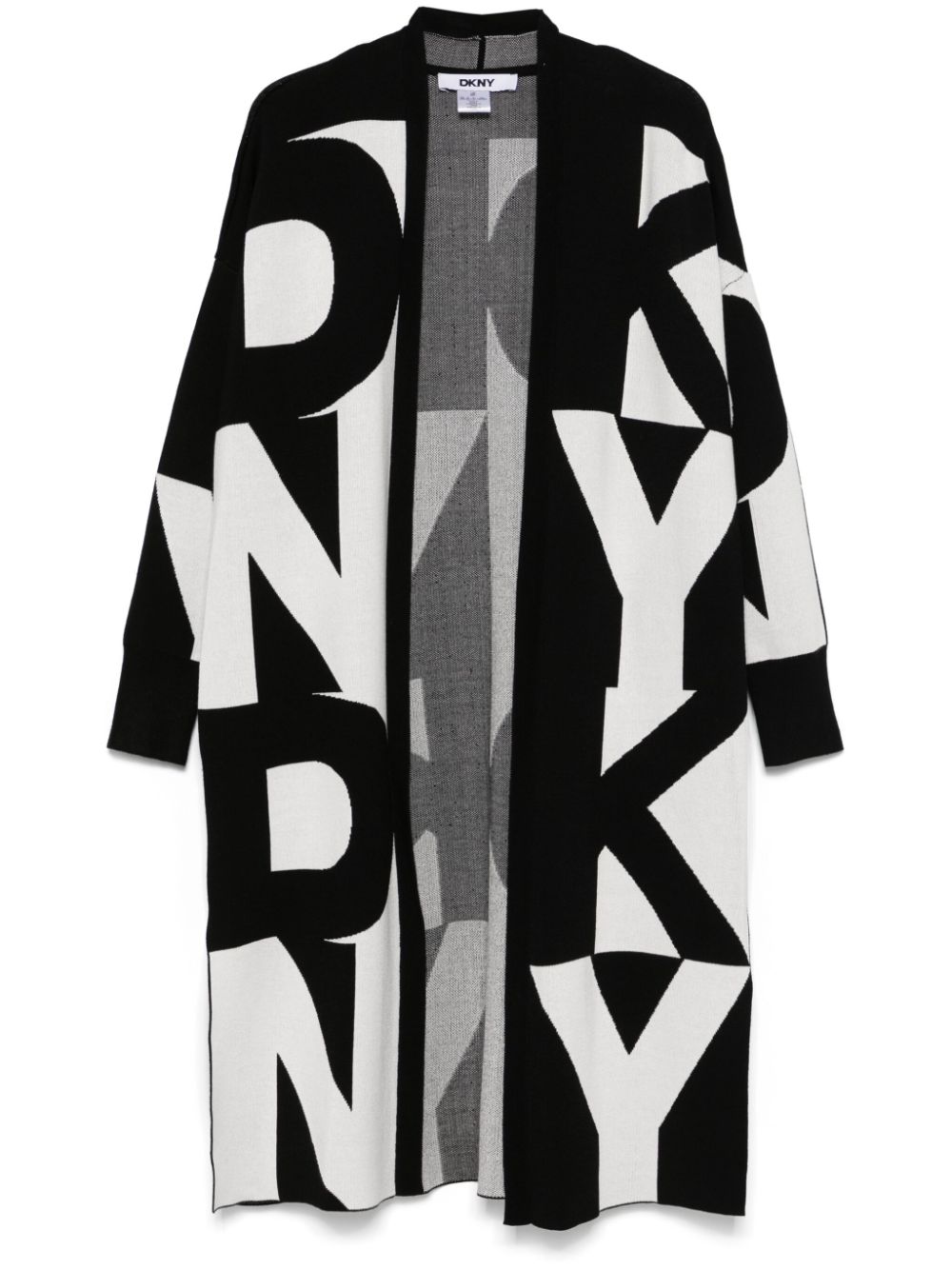 DKNY logo-print cardigan - Black