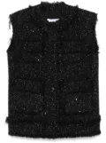 MSGM lurex-detail gilet - Black
