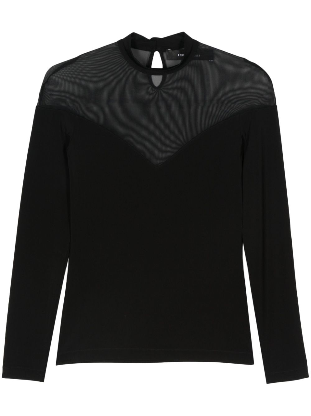 Federica Tosi mesh-detail T-shirt - Black