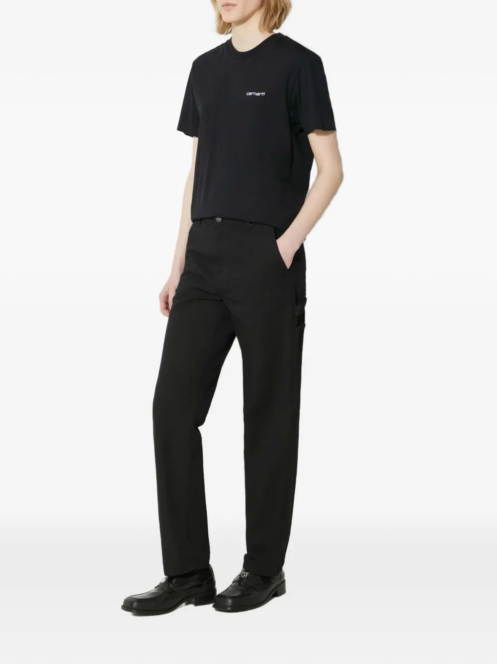  Carhartt Wip Logo-patch Trousers - Black 