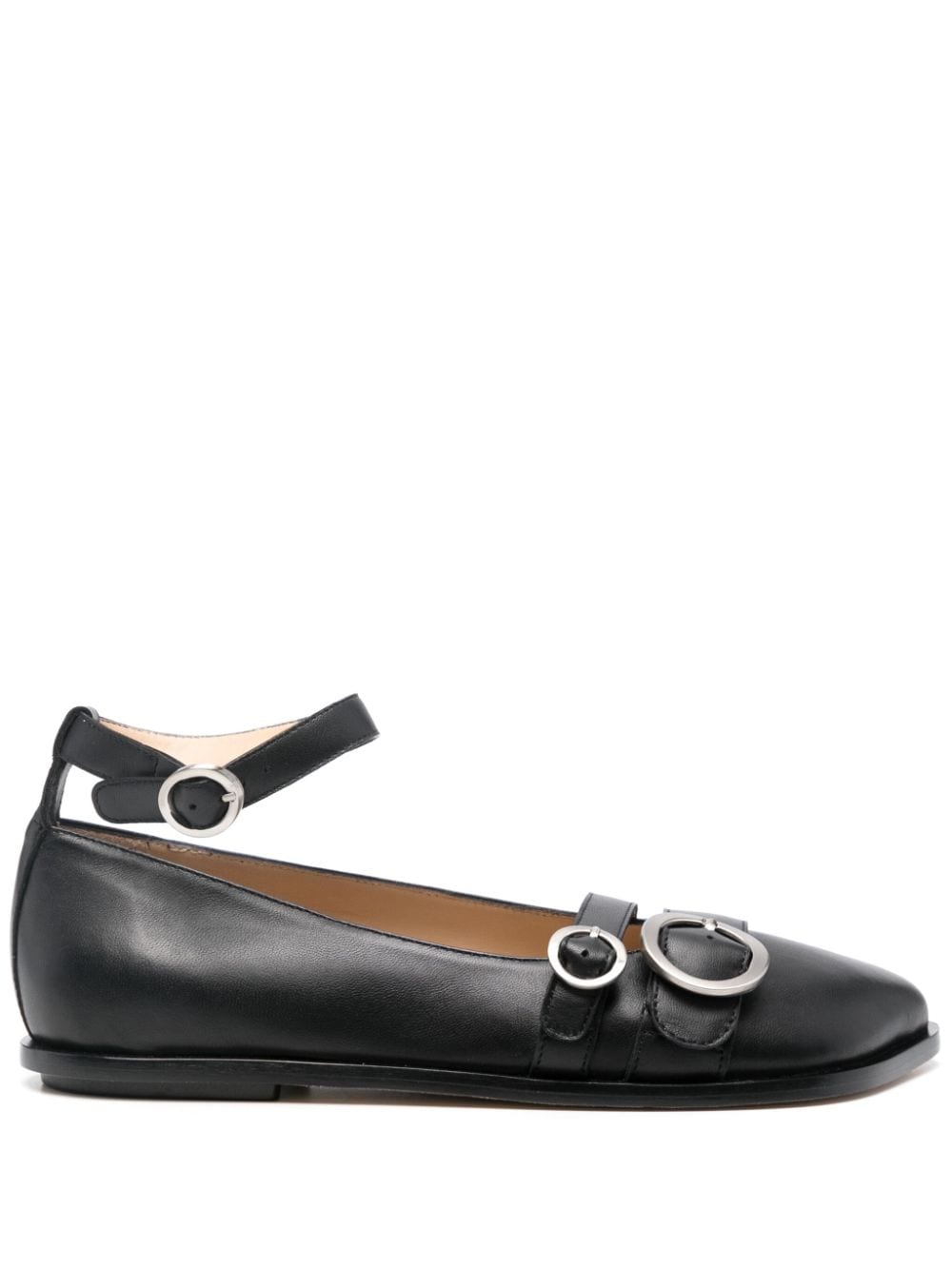 Niccolò Pasqualetti Obliqua ballerina shoes Black